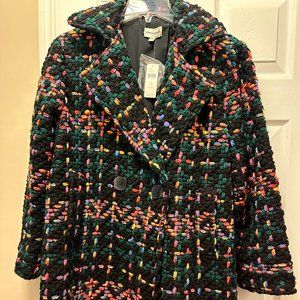 Pepa Loves Tweed Coat, Size Large Petite, New with Tags